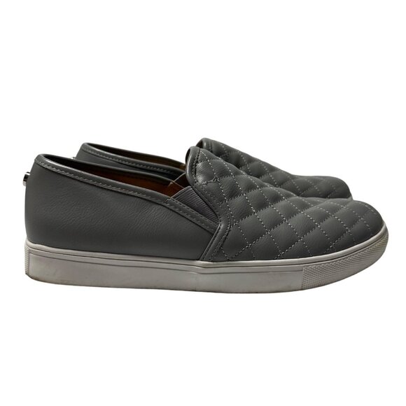 Steve Madden Womens Gray Quilted Slip-On Sneakers Size 10M - Picture 1 of 15